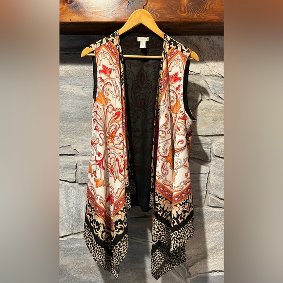 Chico's Tops - Chico’s Bohemian Sleeveless Waterfall Vest with Paisley Print